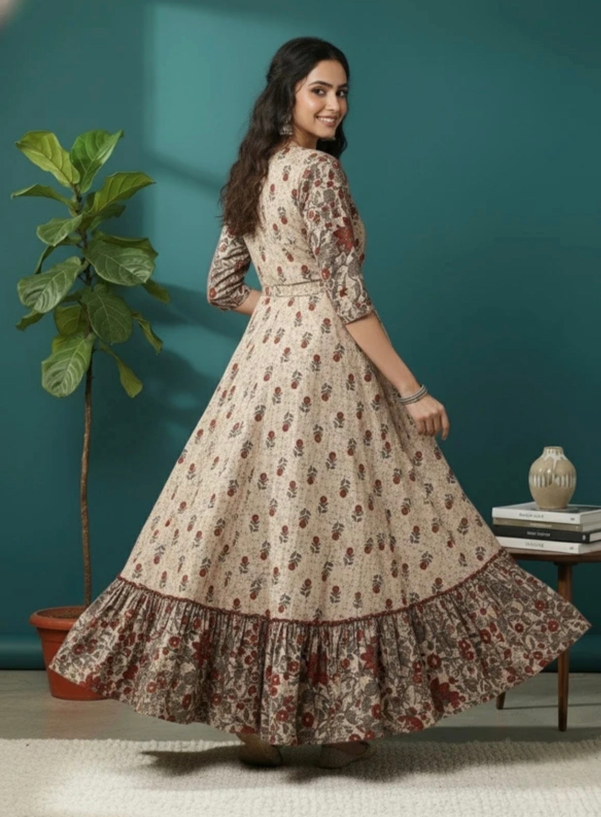 The 'Rust & Earth' Signature Angrakha Gown