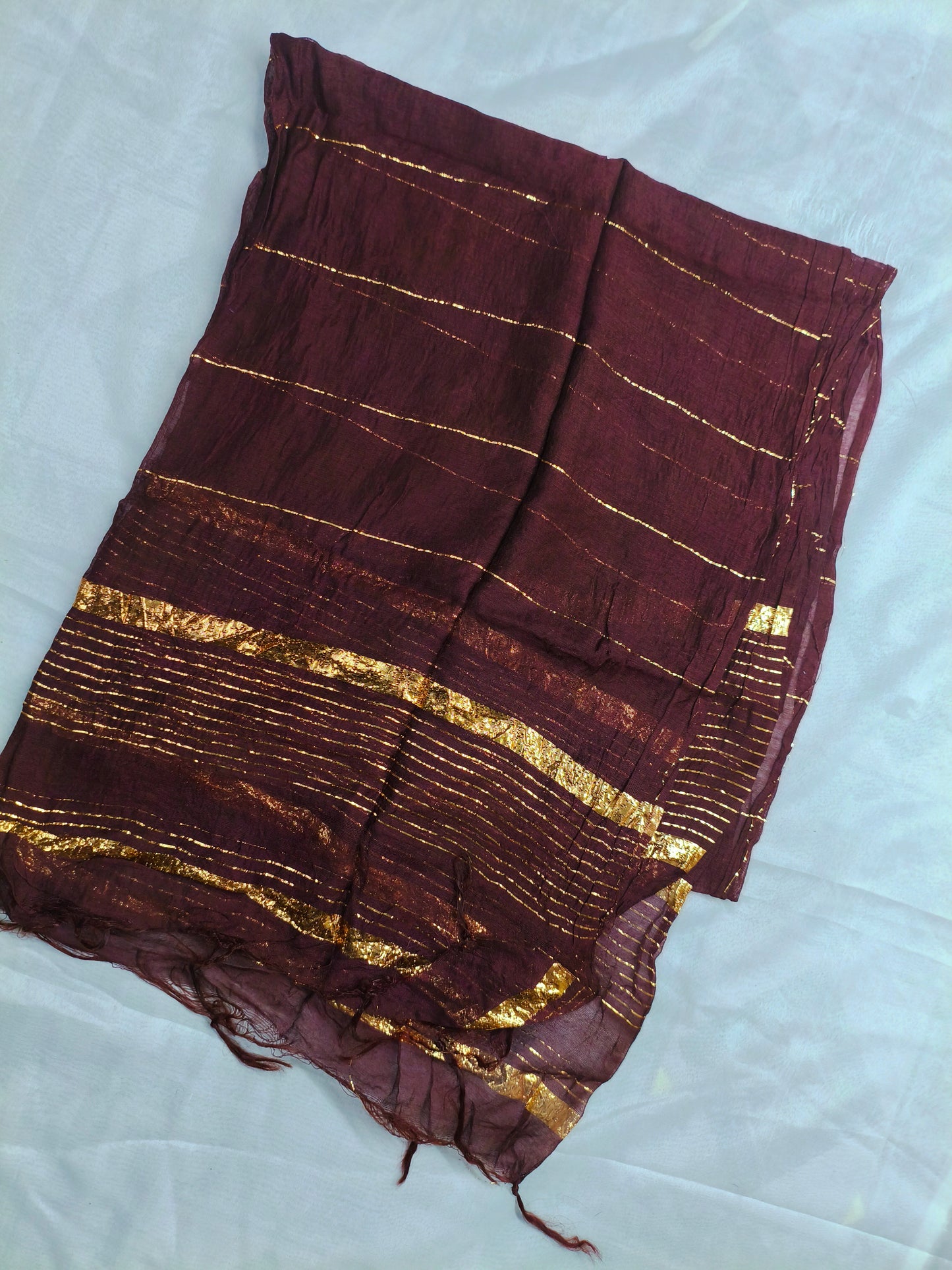 Maroon Silk 3-Piece Kurta Set with Mirror & Floral Embroidery