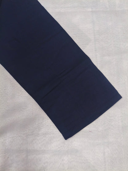 Navy Blue 3-Piece Embroidered Kurta Set with Pant & Dupatta