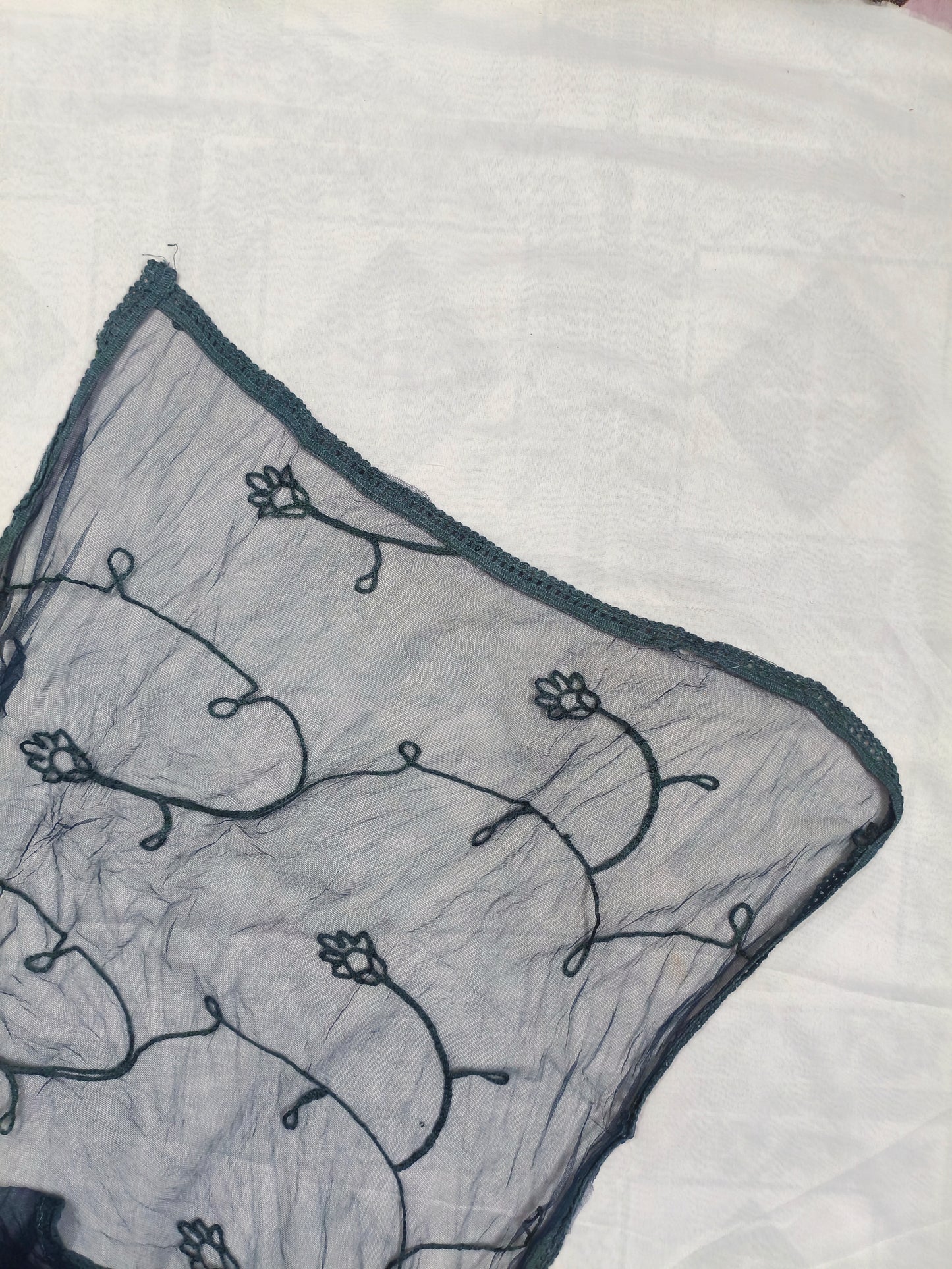 Navy Blue 3-Piece Embroidered Kurta Set with Pant & Dupatta