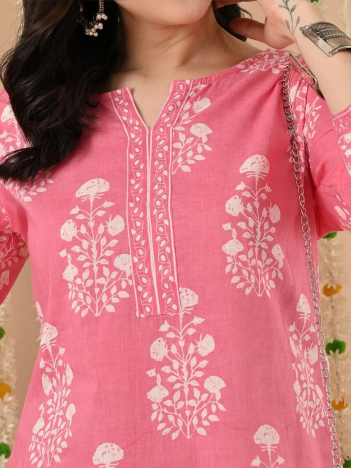 The 'Rose Garden' Straight Short Kurti