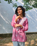 The 'Lucknowi Blush' – Pink Embroidered Tunic Top