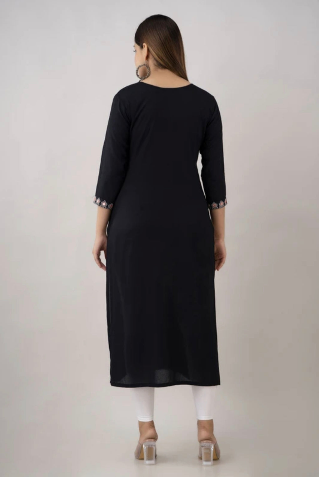 The 'Midnight Charm' – Black Ethnic Motif Kurta