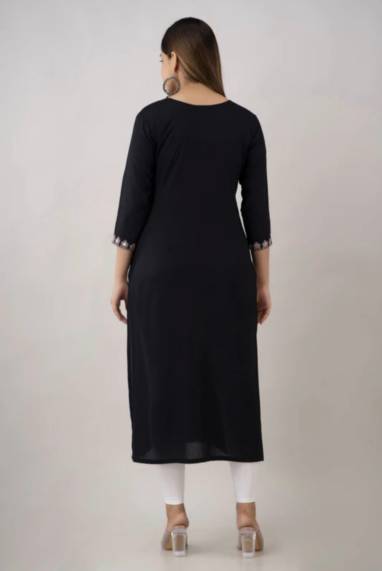 The 'Midnight Charm' – Black Ethnic Motif Kurta