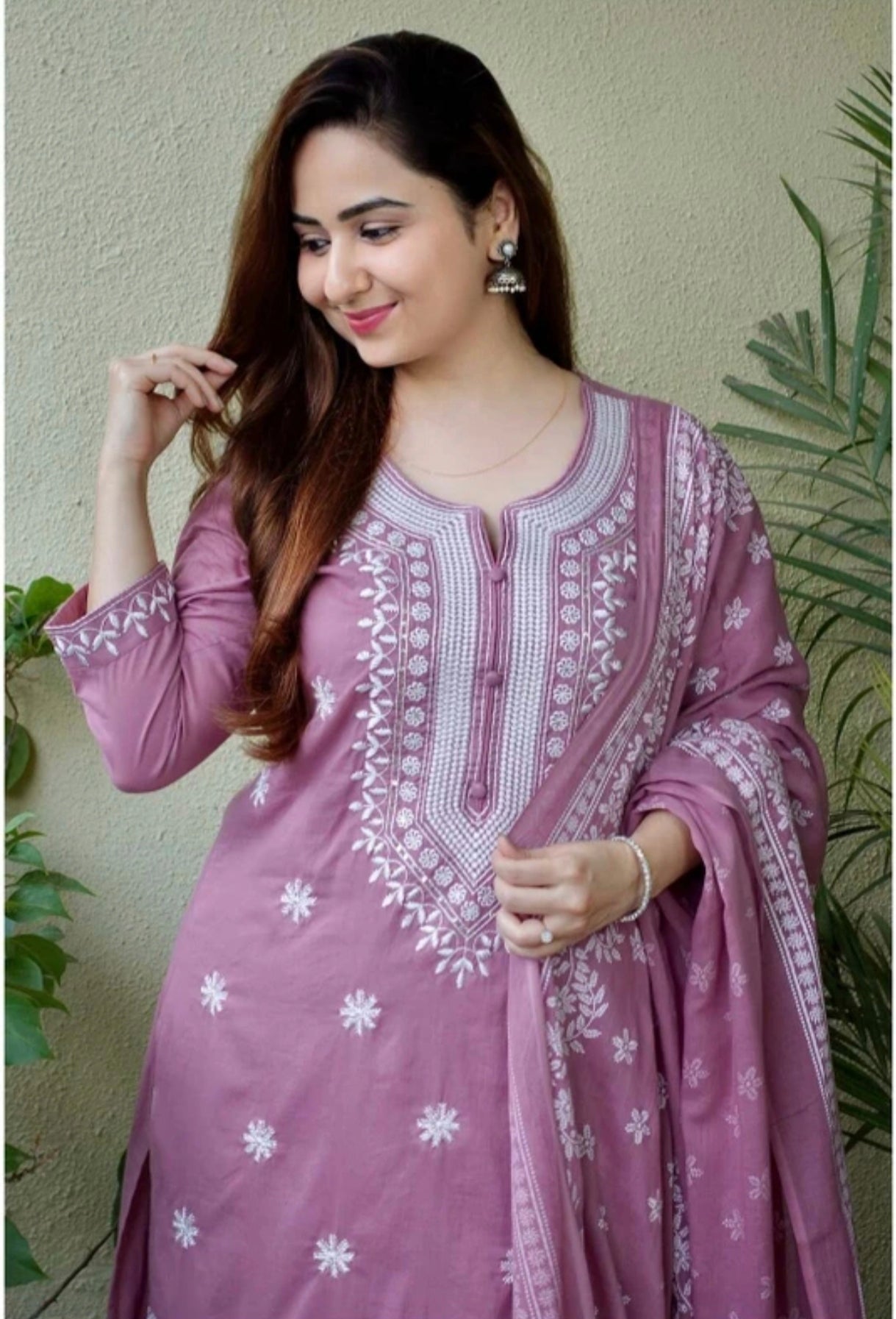 The 'Lilac Love' Suit – 3-Piece Embroidered Ensemble